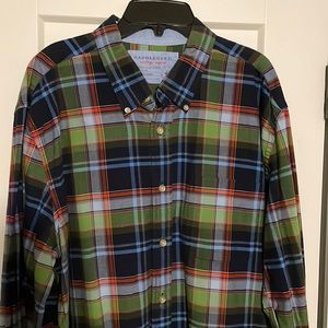 Saddlebred Vintage Oxford Men’s Large Plaid Button Up Shirt Colorful